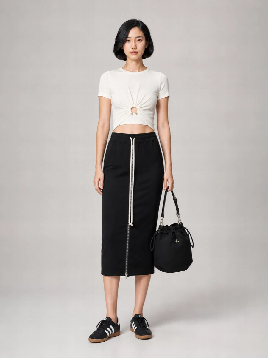 Vivienne Westwood Orb Viscose Drawstring Shoulder Bag