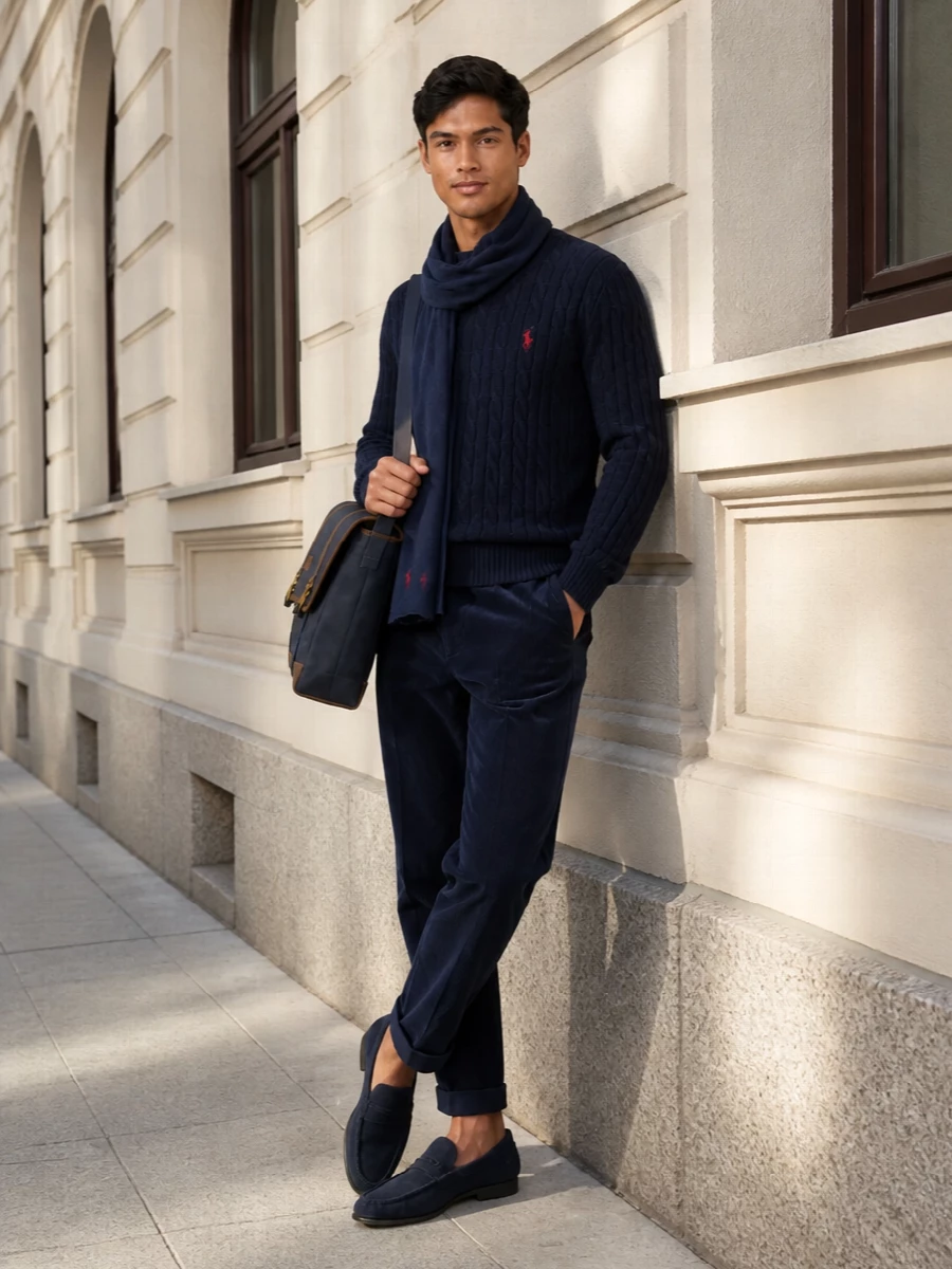 Polo ralph lauren navy sweater corduroy chinos