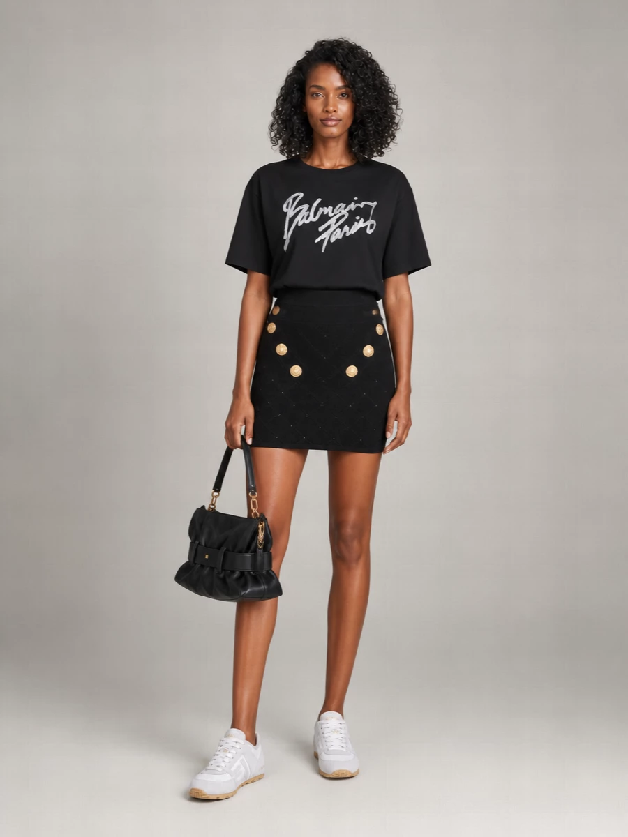 Balmain Anthem Medium Leather Shoulder Bag