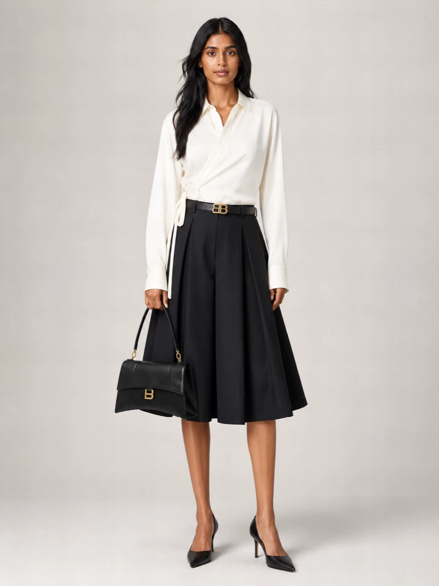 Balenciaga Silk Balloon Wide-Leg Bermuda Shorts