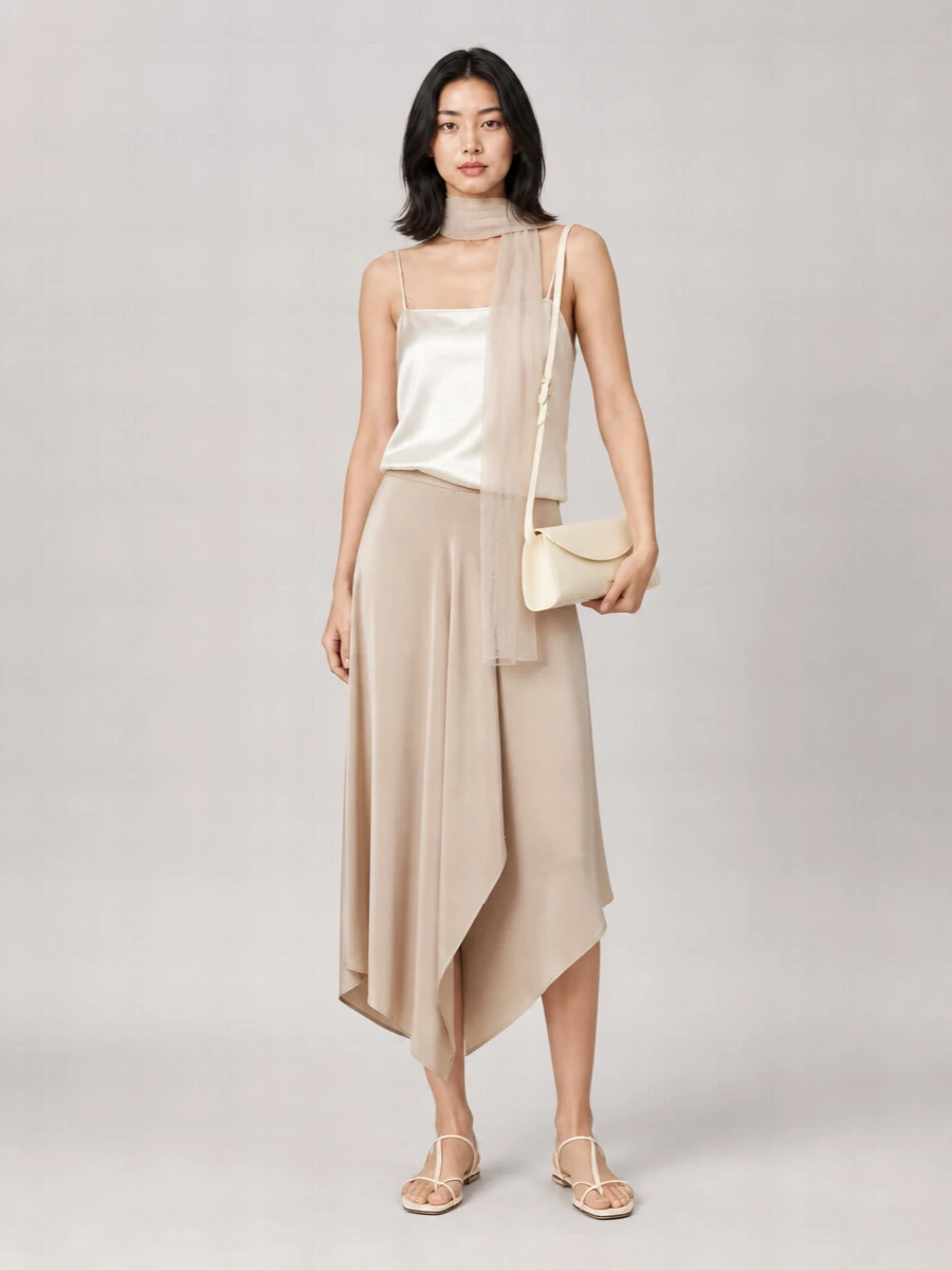 Alysi Satin Strap Detail Sleeveless Square Neck Top