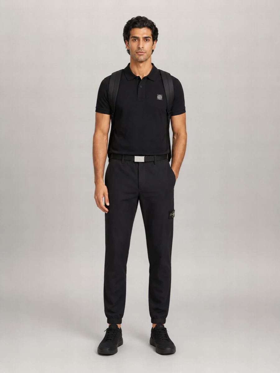 Stone Island Piqué Logo Polo Shirt