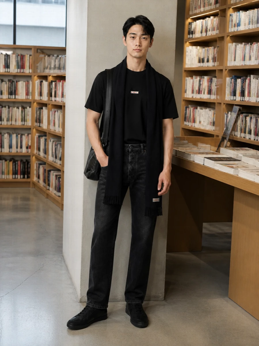 Marni black t shirt dark jeans margiela sneakers