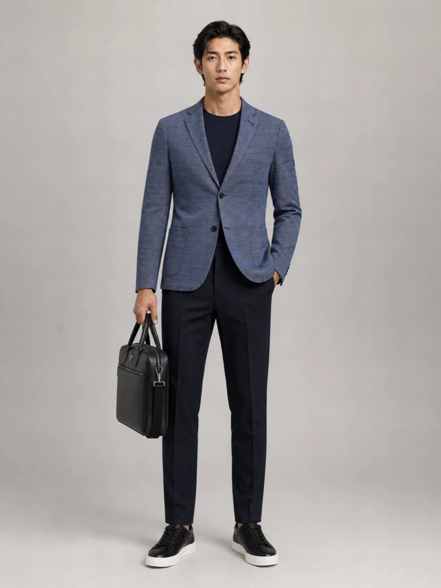 Emporio Armani Tailored Crepe Blazer Lapel Collar