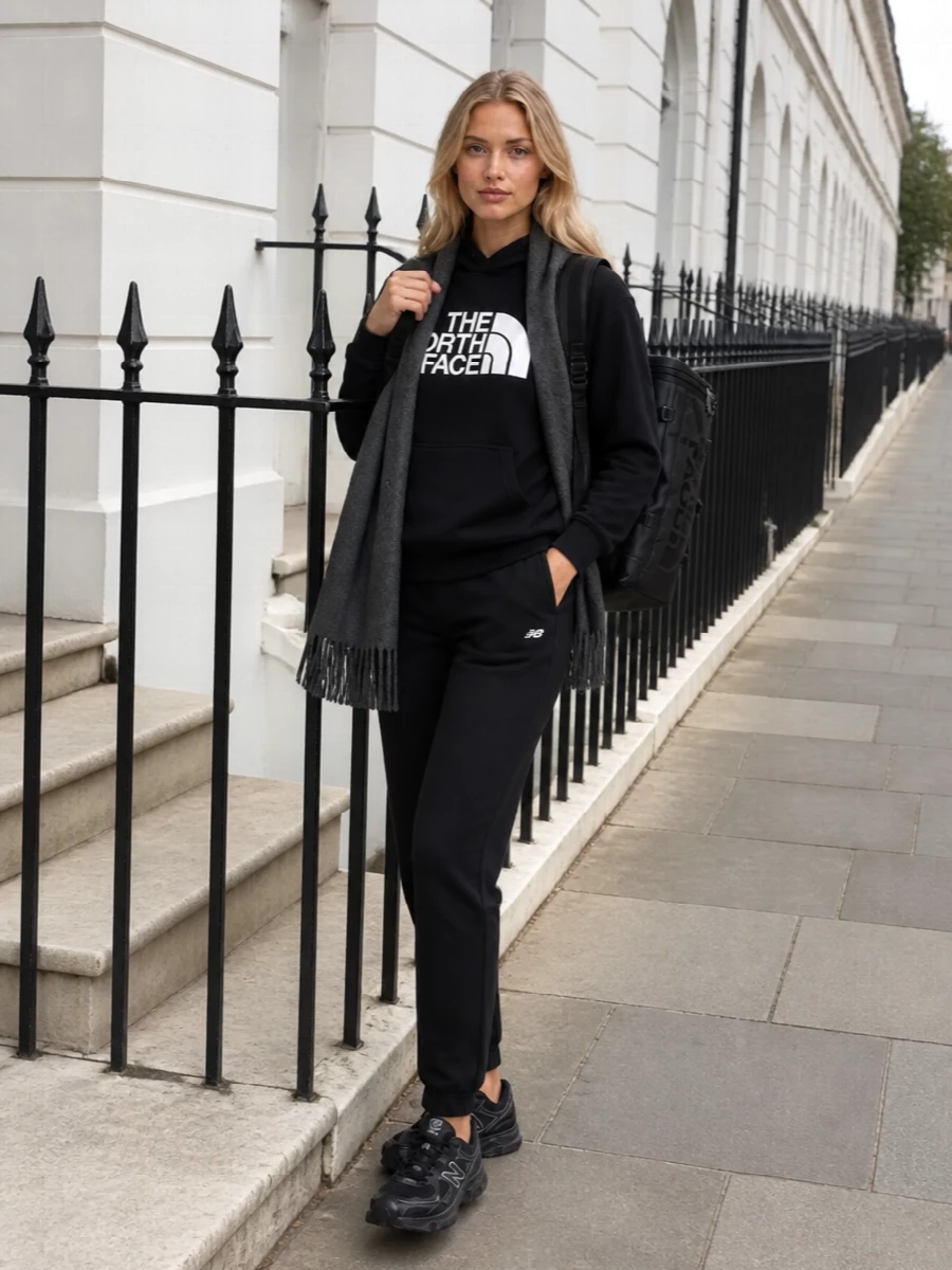North face hoodie new balance jogger outfit