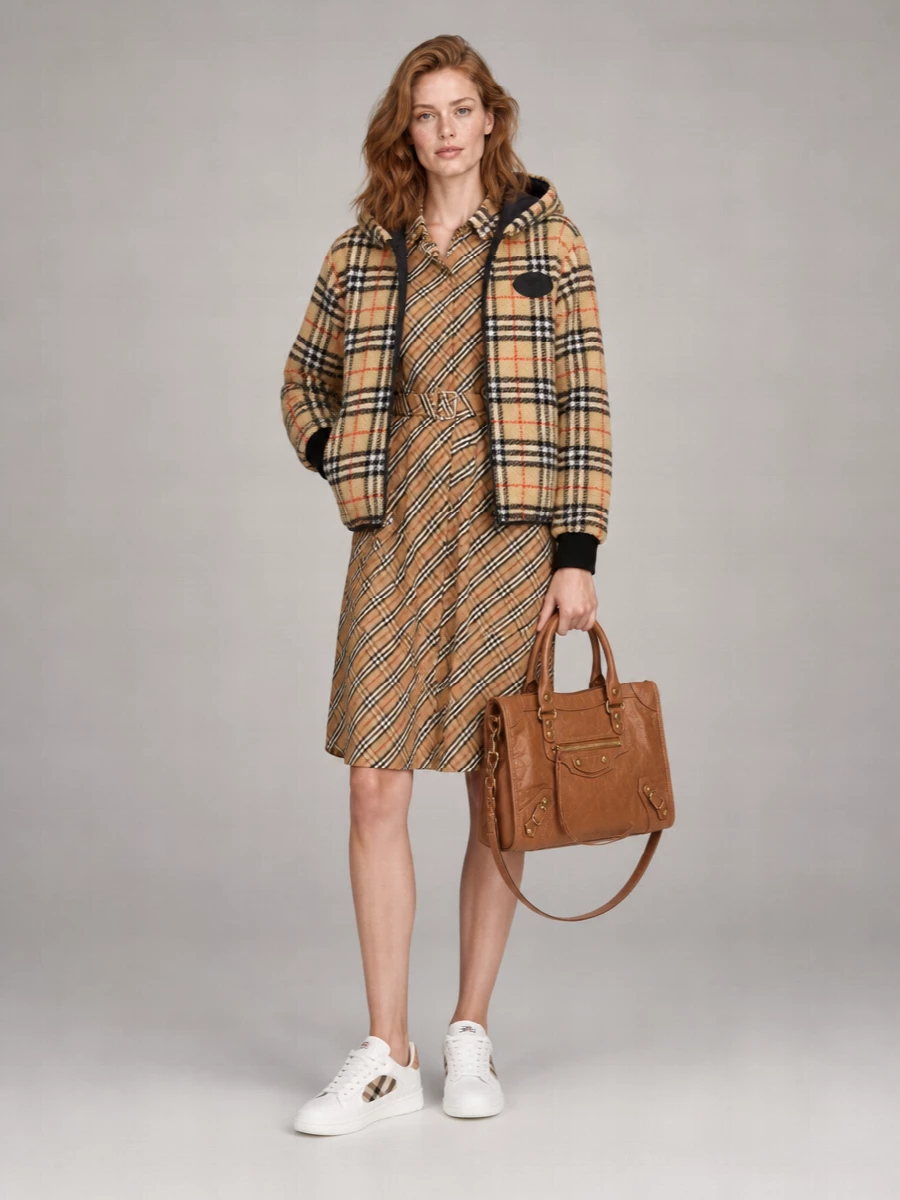 Burberry Cashmere Blend Cropped Hooded Jacket