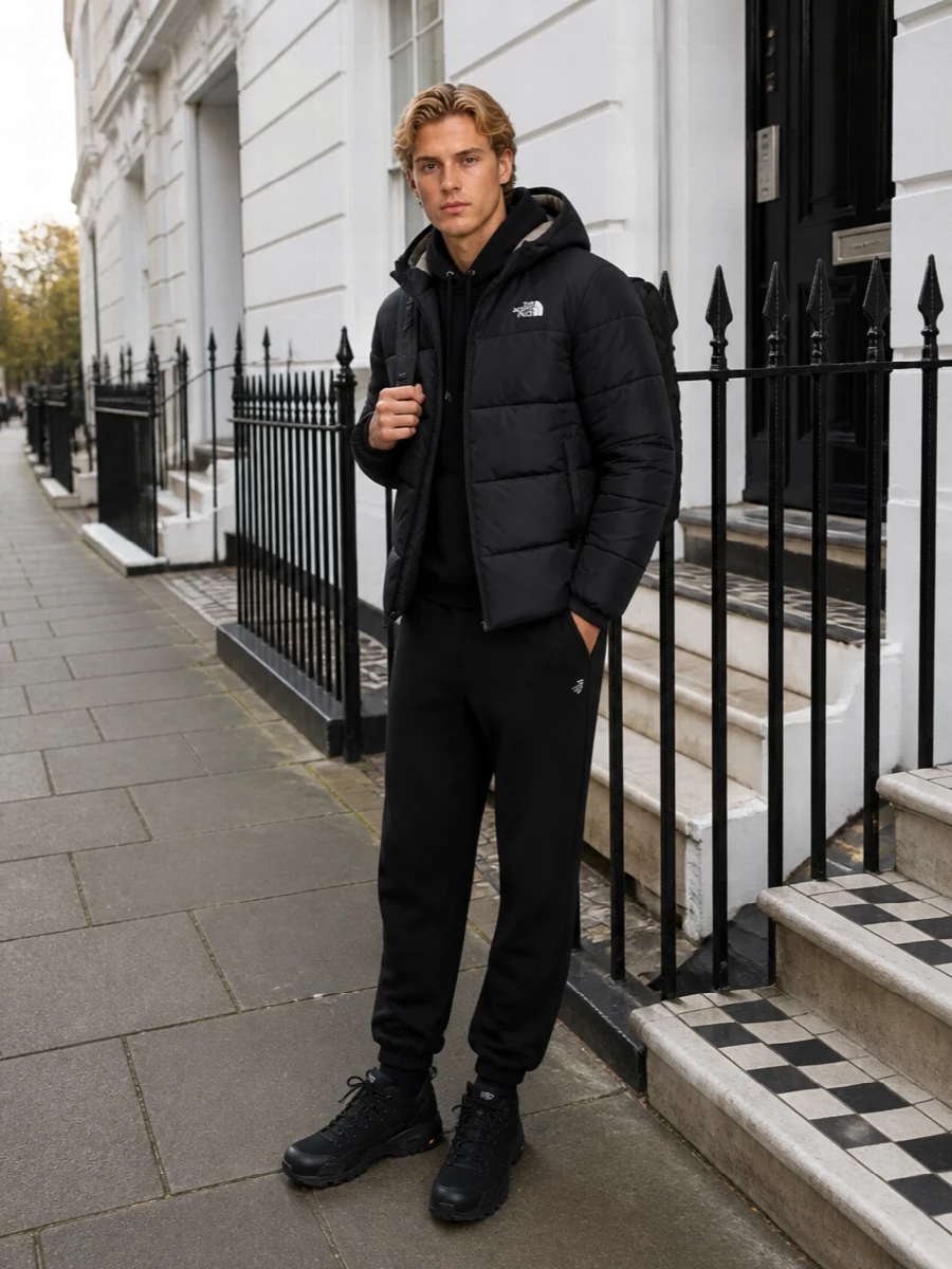 The north face all black winter outfit