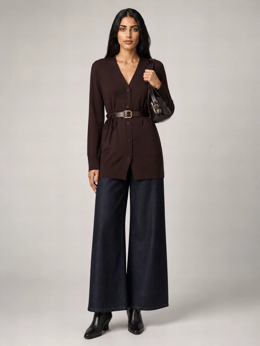 Dries Van Noten Denim High-Rise Wide-Leg Pleated Jeans