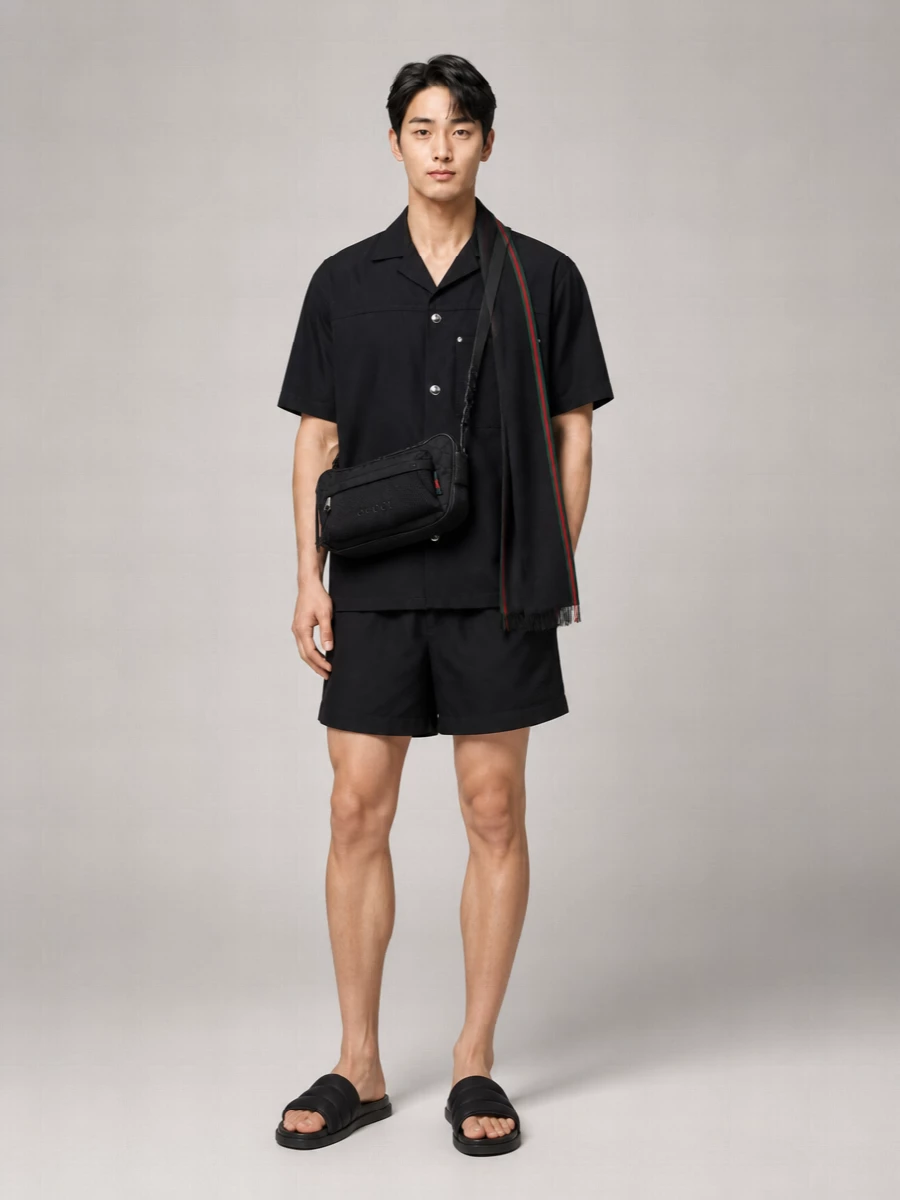 Gucci Logo-Print Cotton Swim Shorts