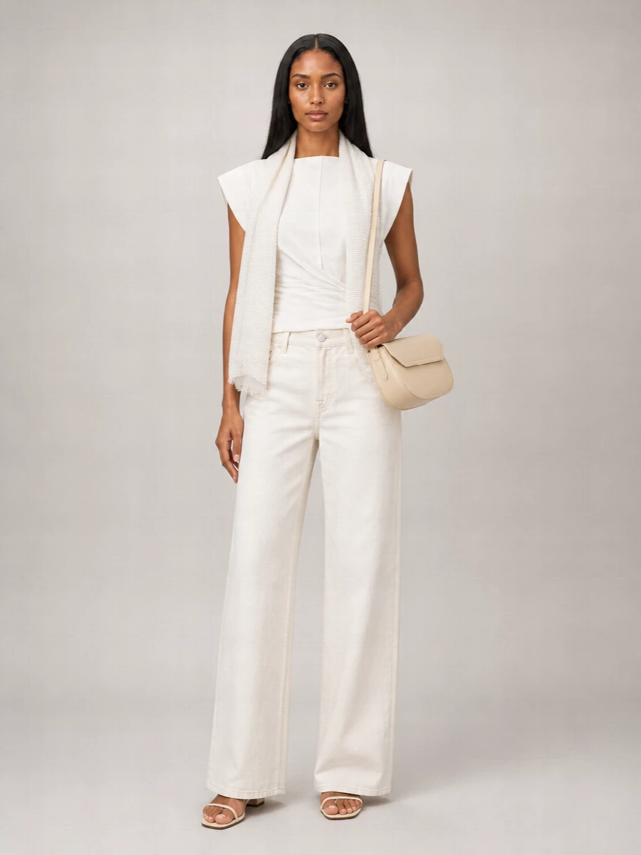 7 For All Mankind Wide Legs High Waist Linen