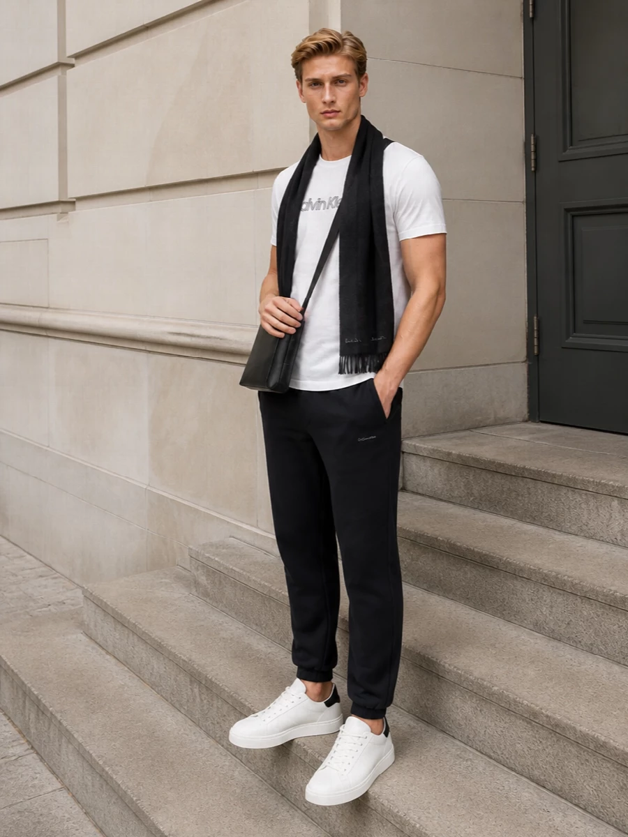Calvin klein white tee black joggers sneakers