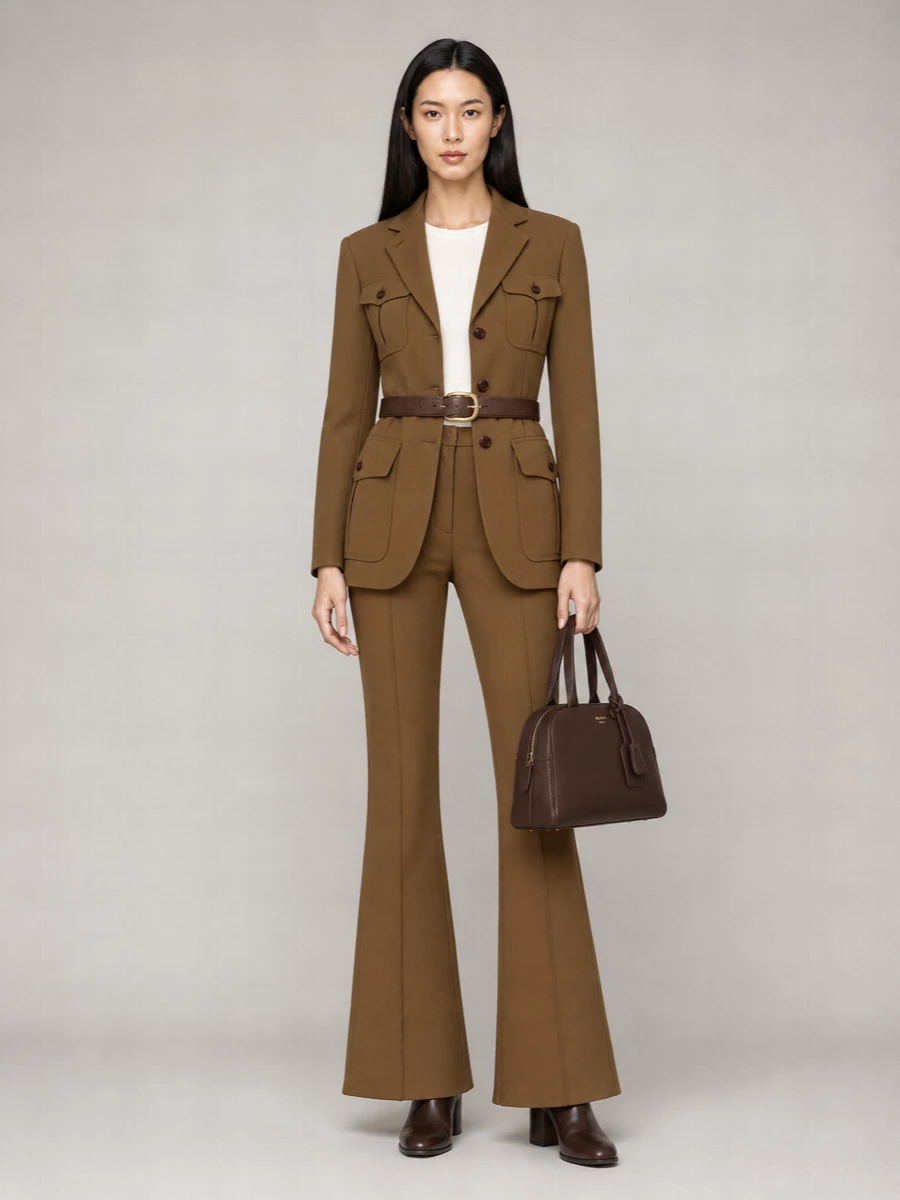 Taller Marmo crepe flared trousers