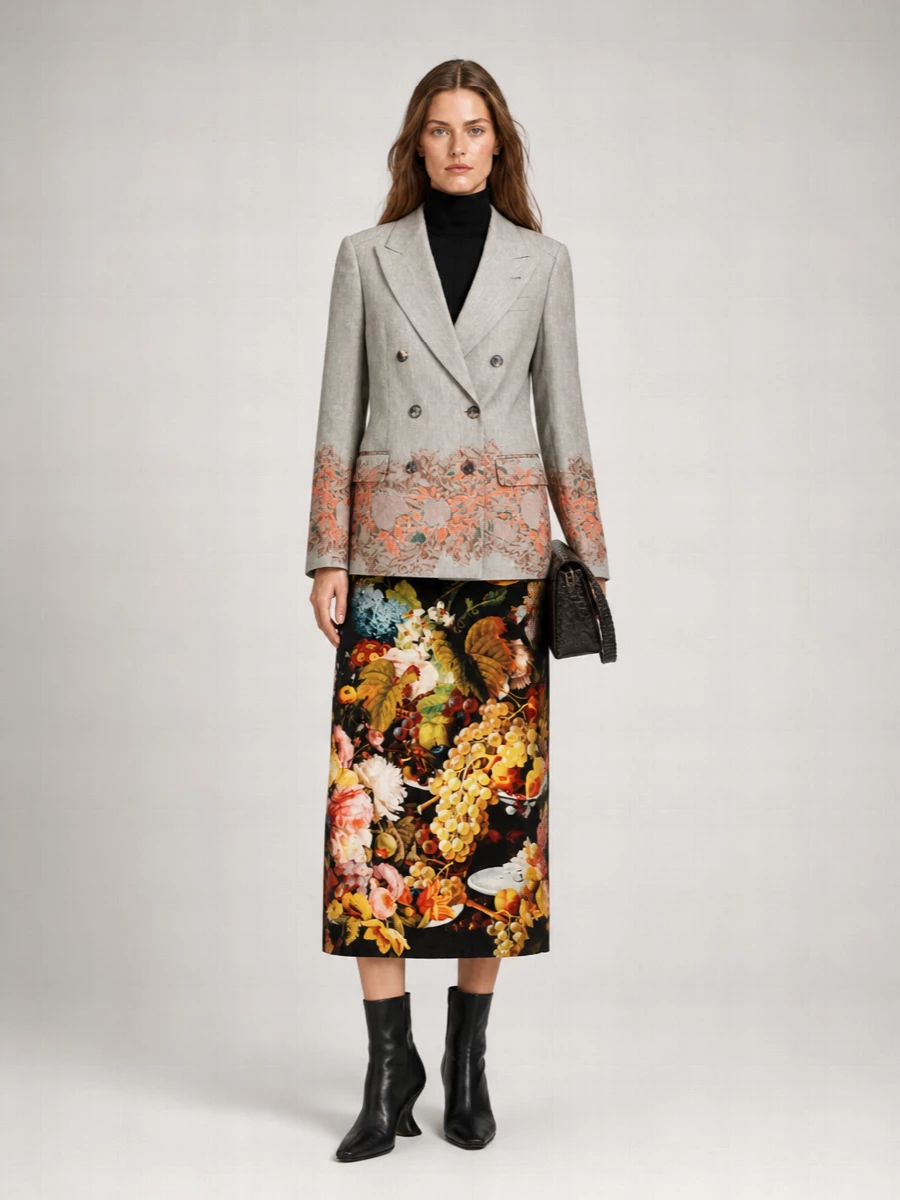 Dries Van Noten Double-Breasted Embroidered Blazer