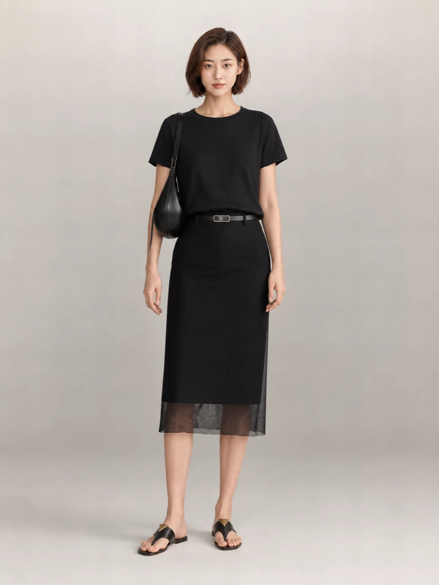 Sportmax Cotton Pleated Back T-Shirt