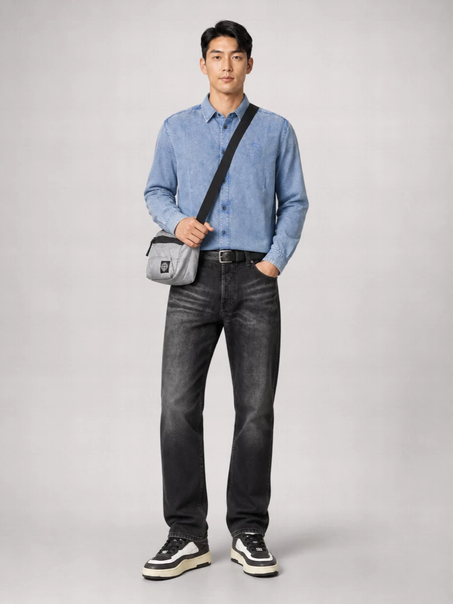 Diesel Viscose Logo-Print Shirt