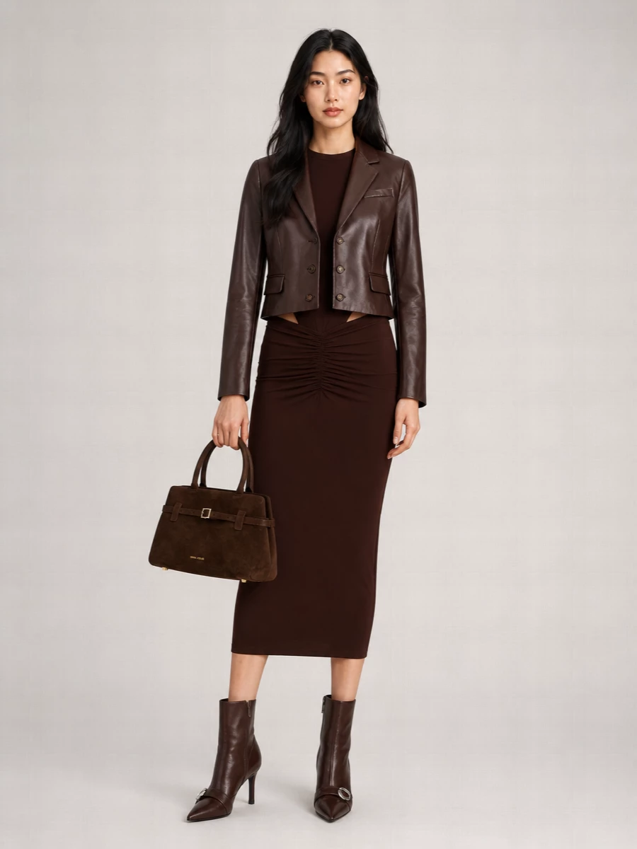 The Andamane Fitted Cropped Single Breasted Blazer