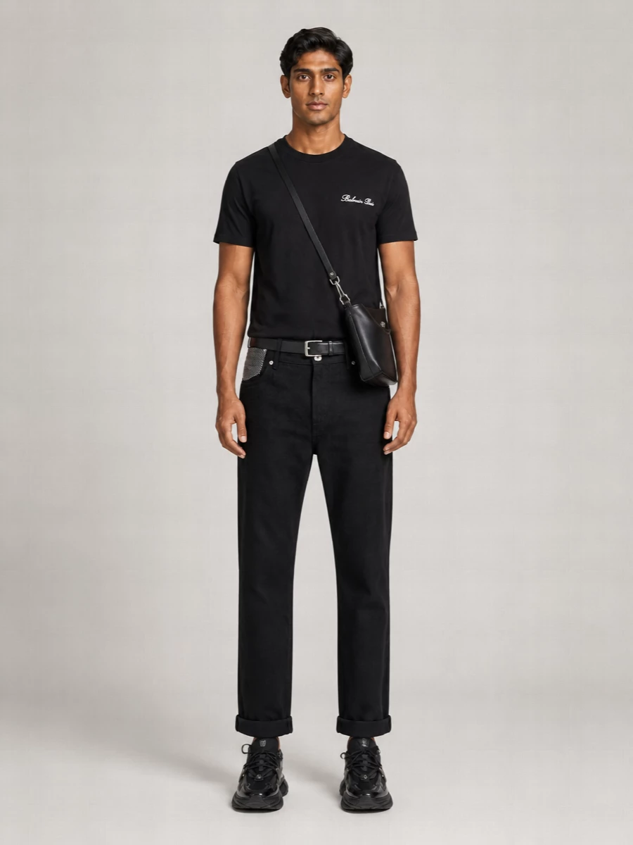 Balmain Organic Cotton Logo-Embroidered Crewneck T-Shirt