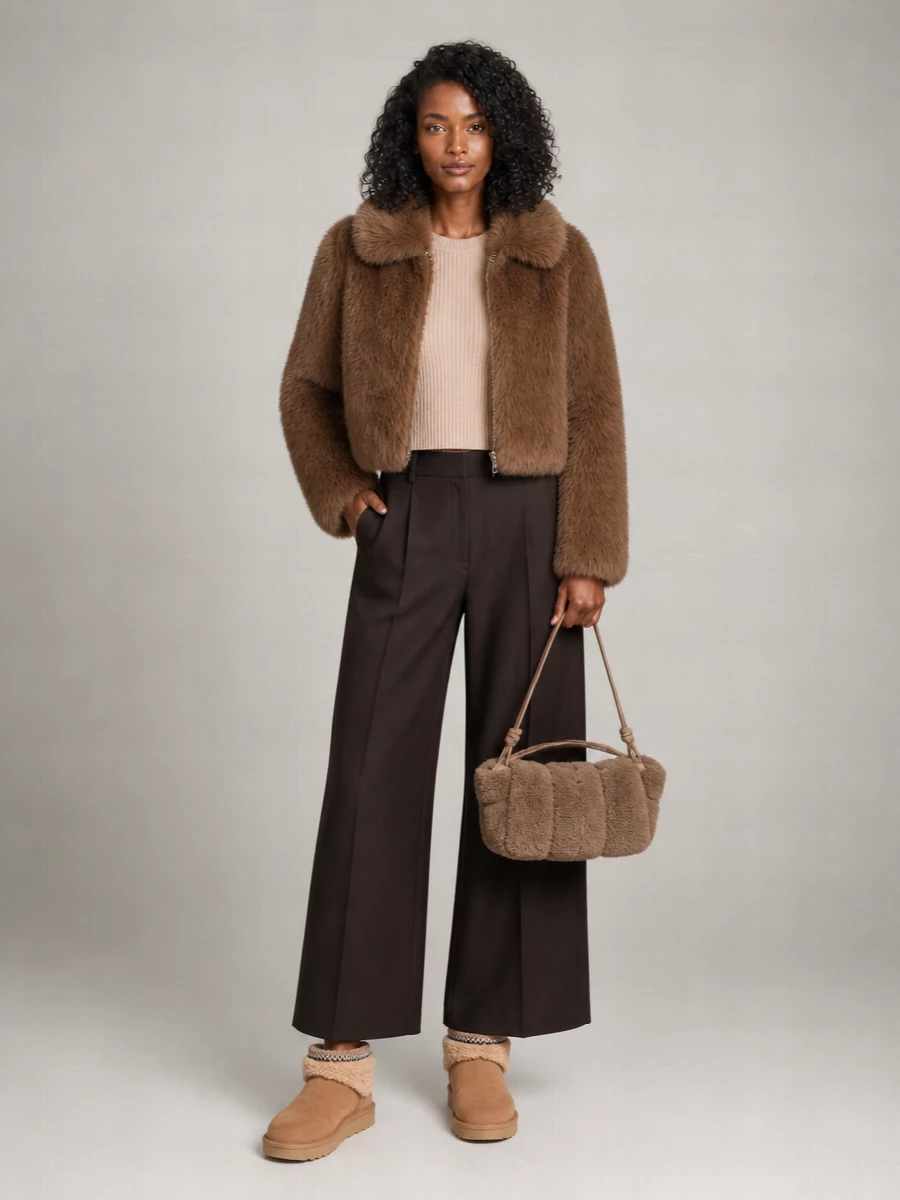 Ugg Leather Curly Ankle Boots