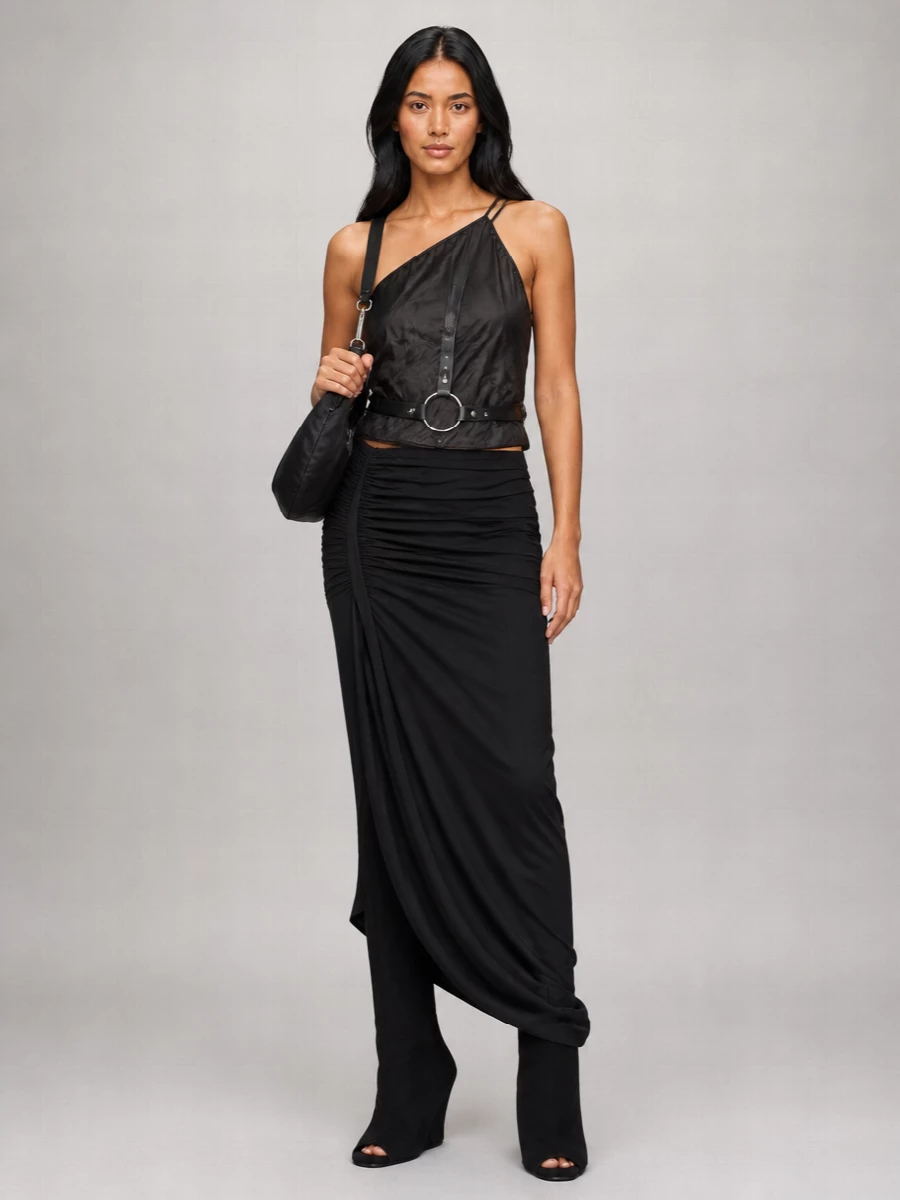 Rick Owens One Shoulder Cupro Top