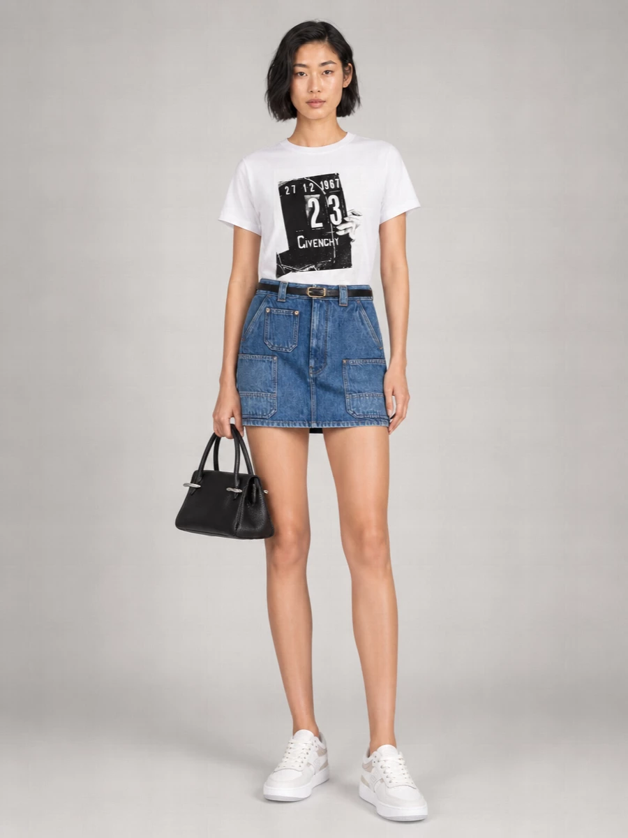 Givenchy Denim Cargo Mini Skirt