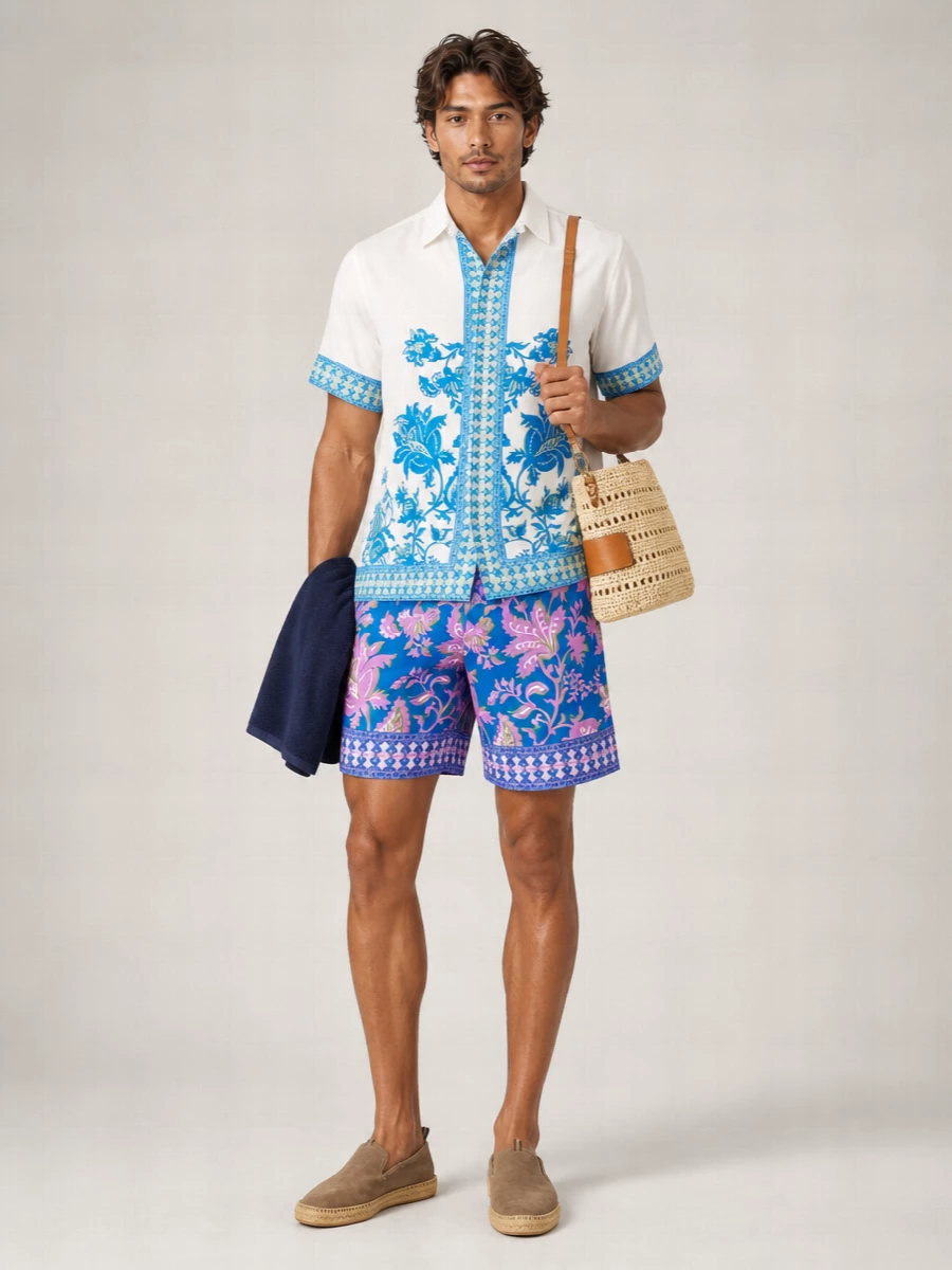 Etro Floral-Print Swim Shorts