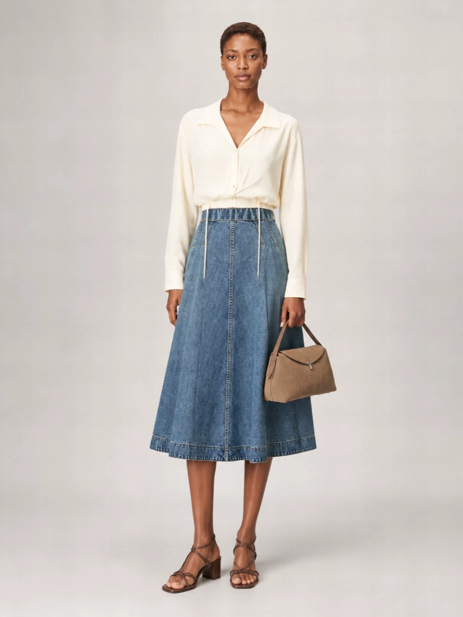Christian Dior Denim A-Line Skirt