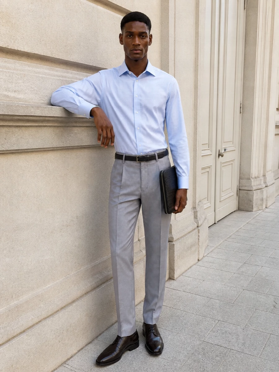 Brioni shirt grey brunello cucinelli chinos outfit