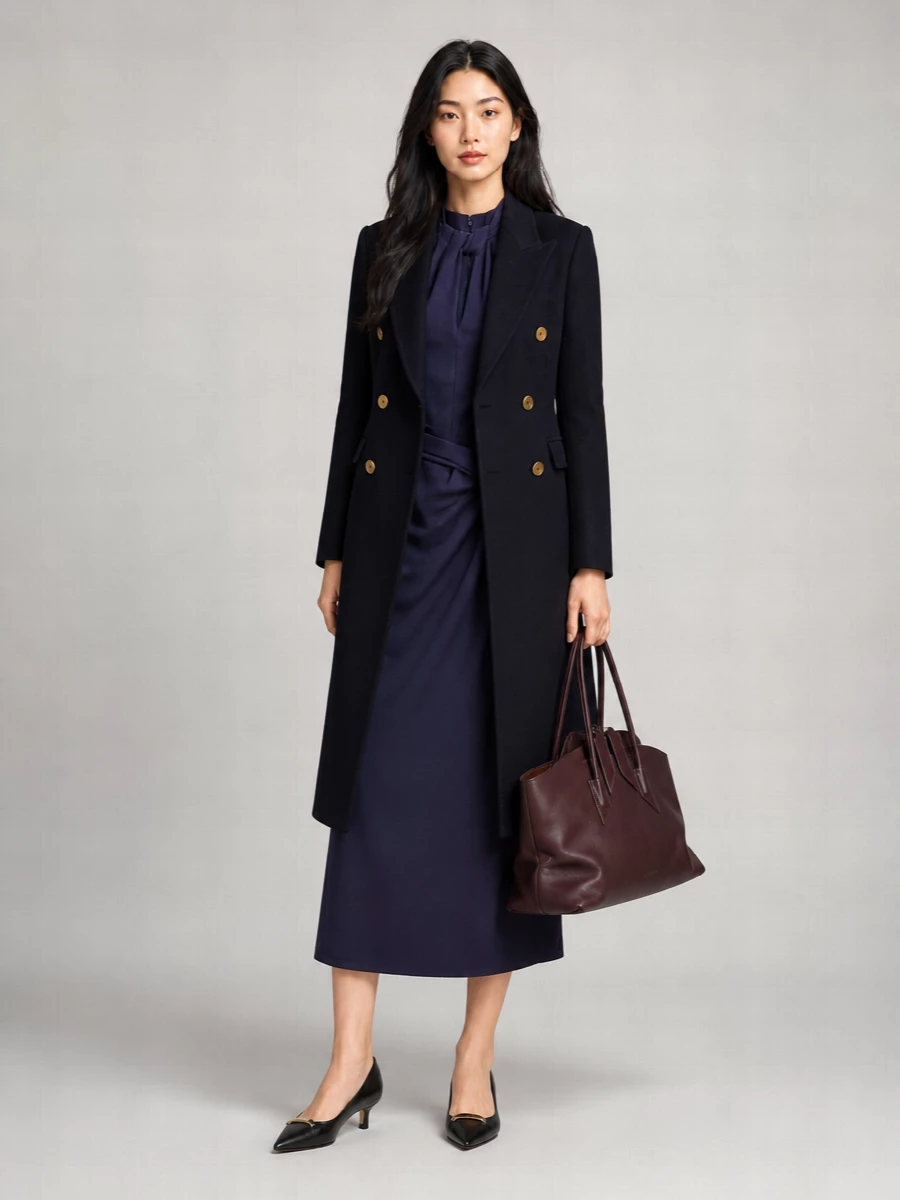 Tagliatore cashmere double-breasted long coat