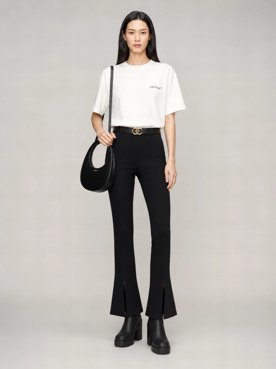 Off-White Cotton Short-Sleeve T-Shirt