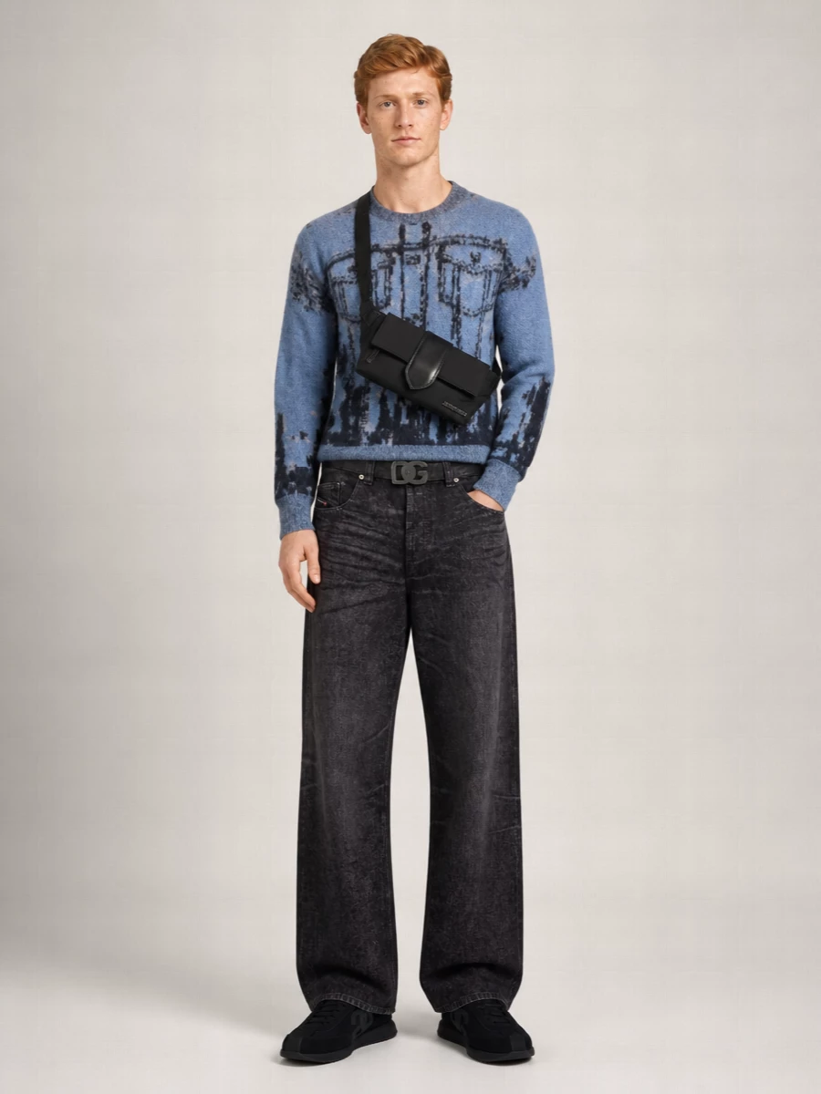 Diesel Denim Relaxed-Fit Low-Rise Wide-Leg Jeans