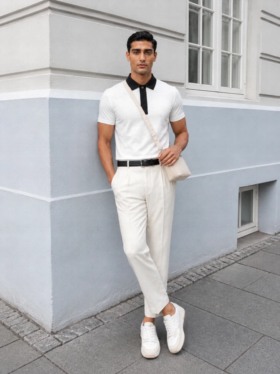 Lanvin polo ivory cropped trousers outfit