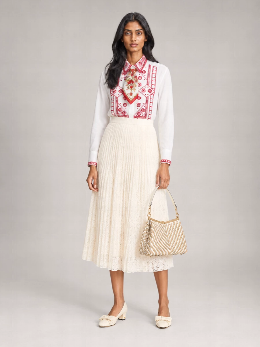 Ermanno Scervino Embroidered Cotton Long-Sleeve Shirt