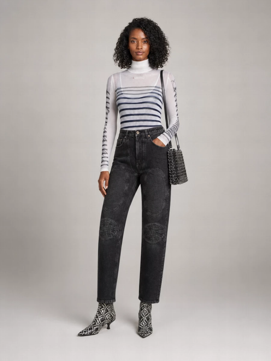 Jean Paul Gaultier Printed Long-Sleeve Top
