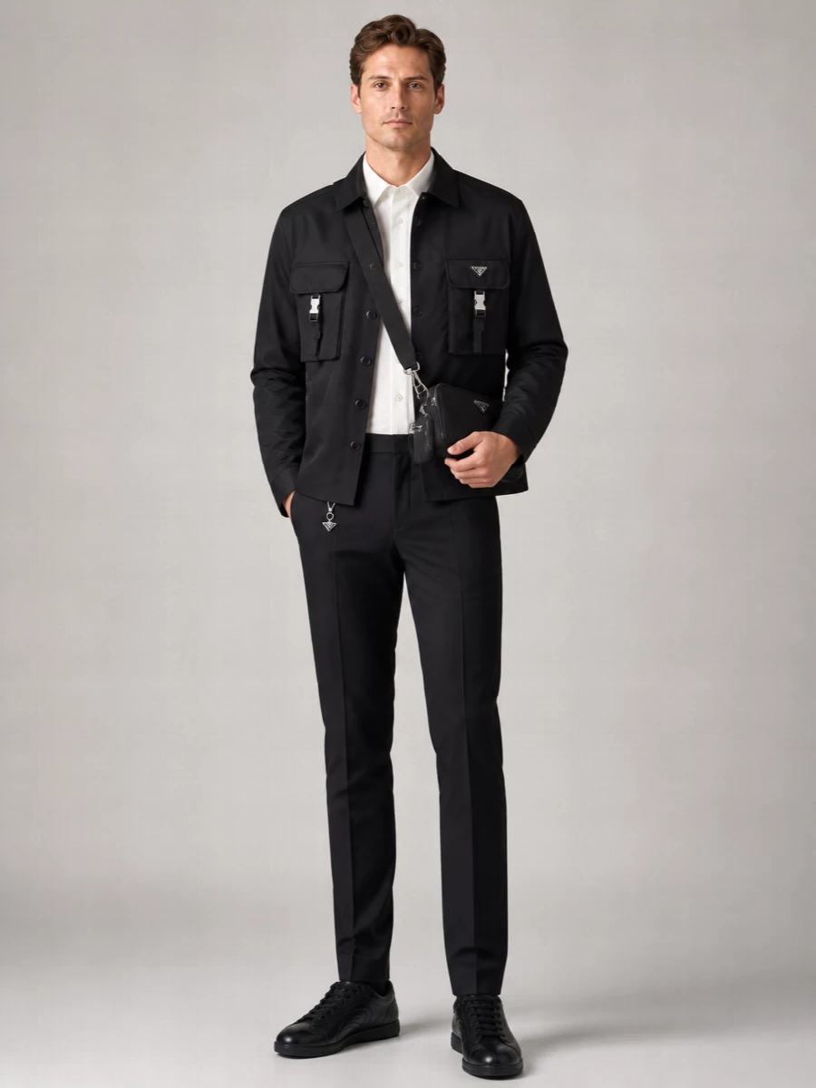 Prada Recycled Nylon Oversized Shirt Jacket