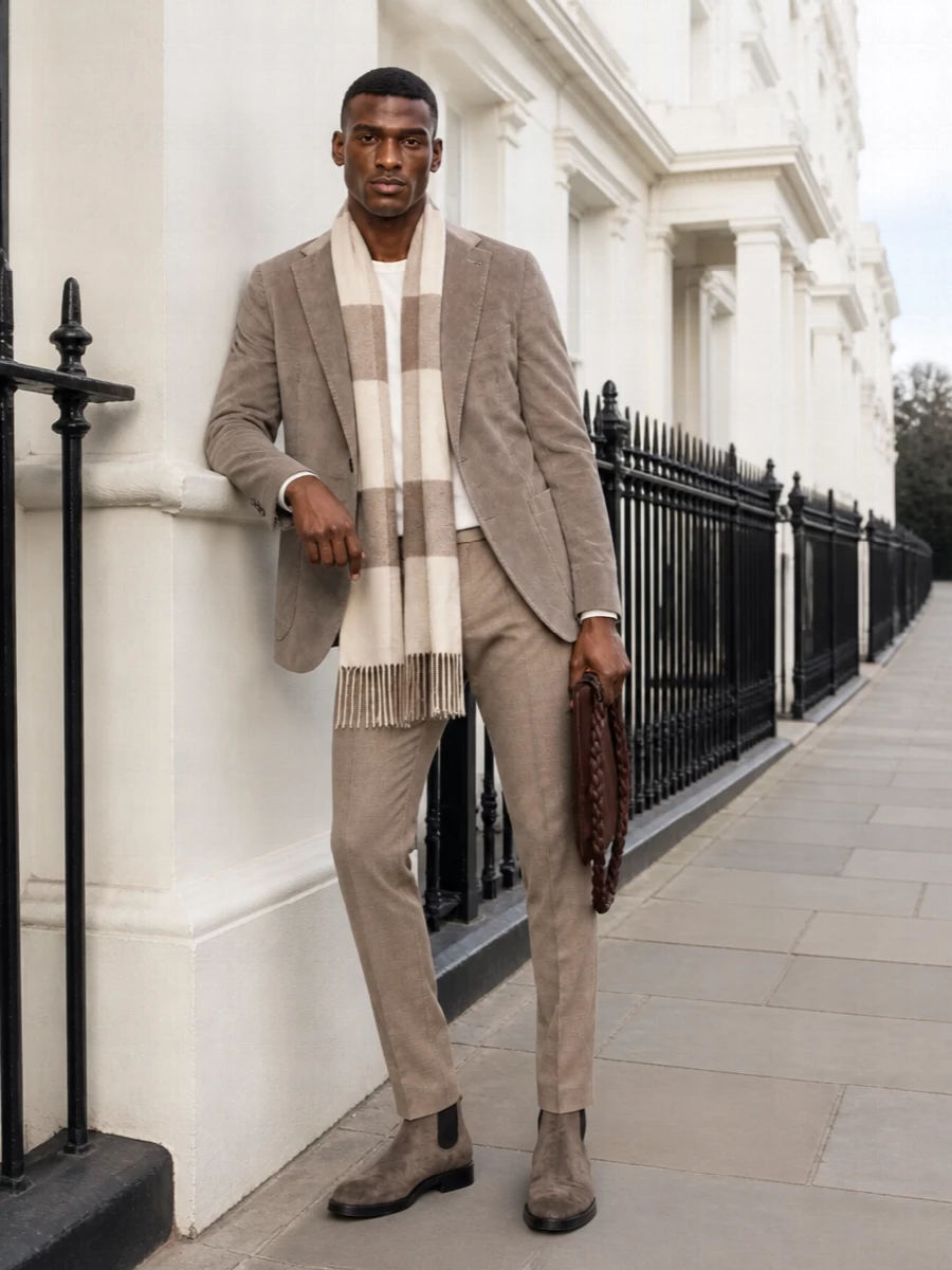 Tagliatore taupe blazer pt torino trousers