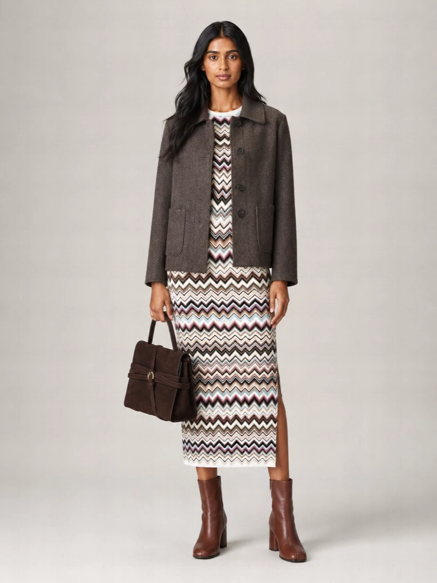 Missoni Cashmere-Blend Raschel-Knit Zigzag Shirt Jacket