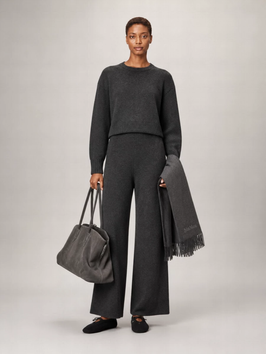 Semicouture Virgin Wool Wide Leg Trousers