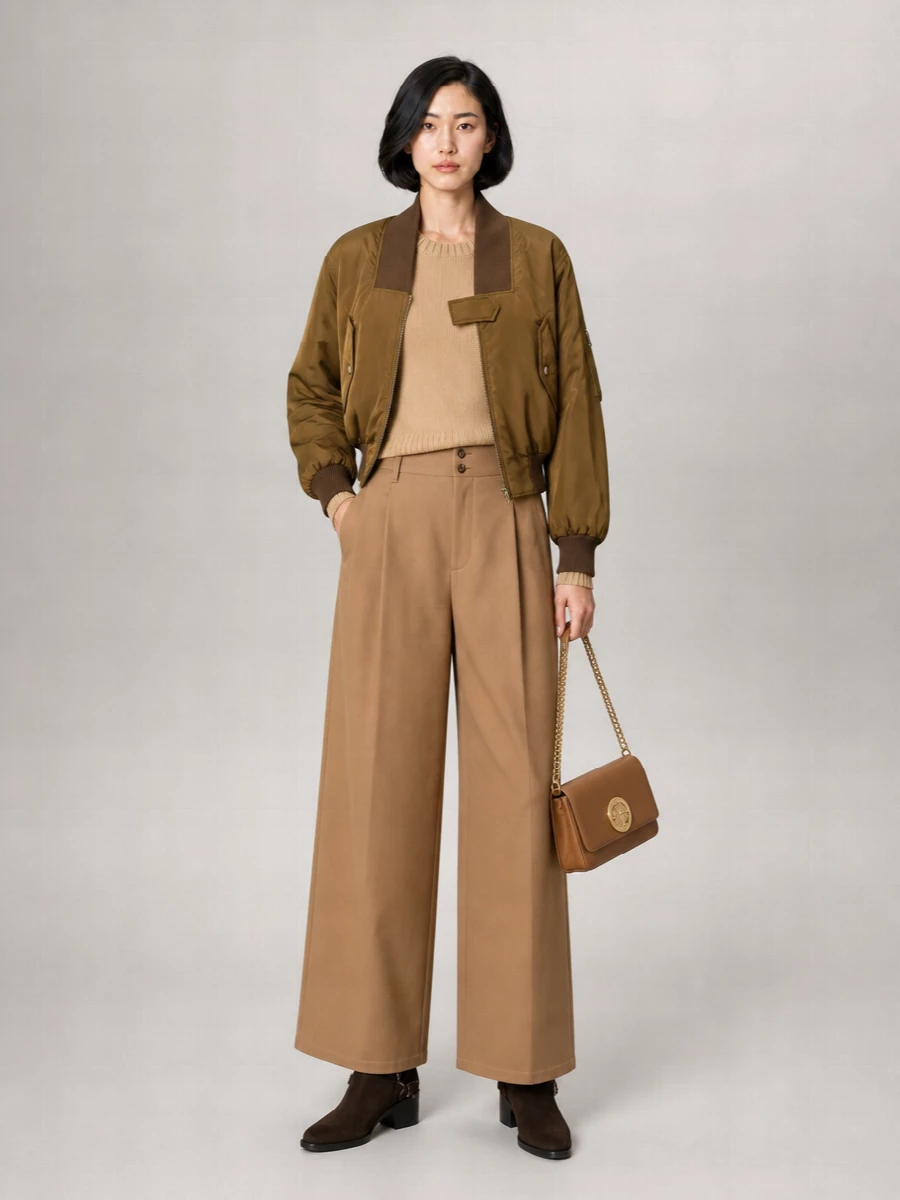 Chloé Cropped V-Neck Bomber Jacket