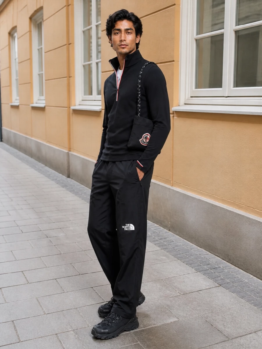 Moncler grenoble half zip gore tex pants outfit