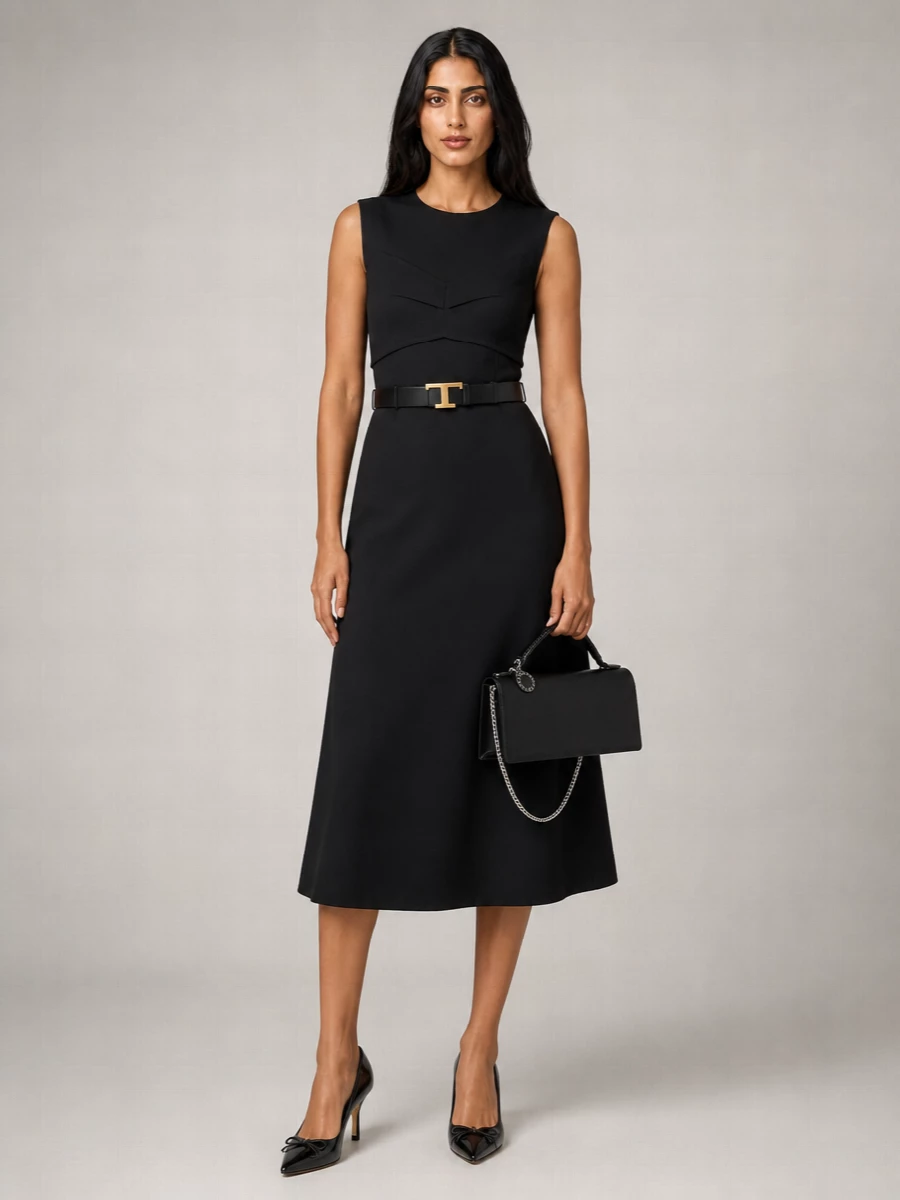 Sportmax Sleeveless Open Back Flared Midi Dress