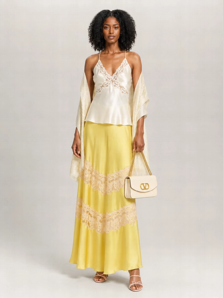 Alberta Ferretti Lace Full Skirt