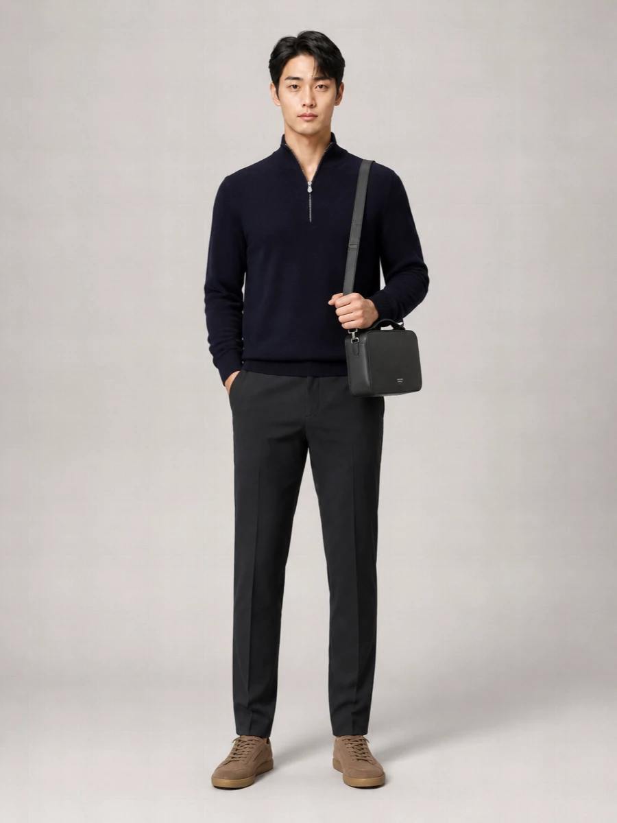 Ferragamo Pebbled Calf Leather Crossbody Bag