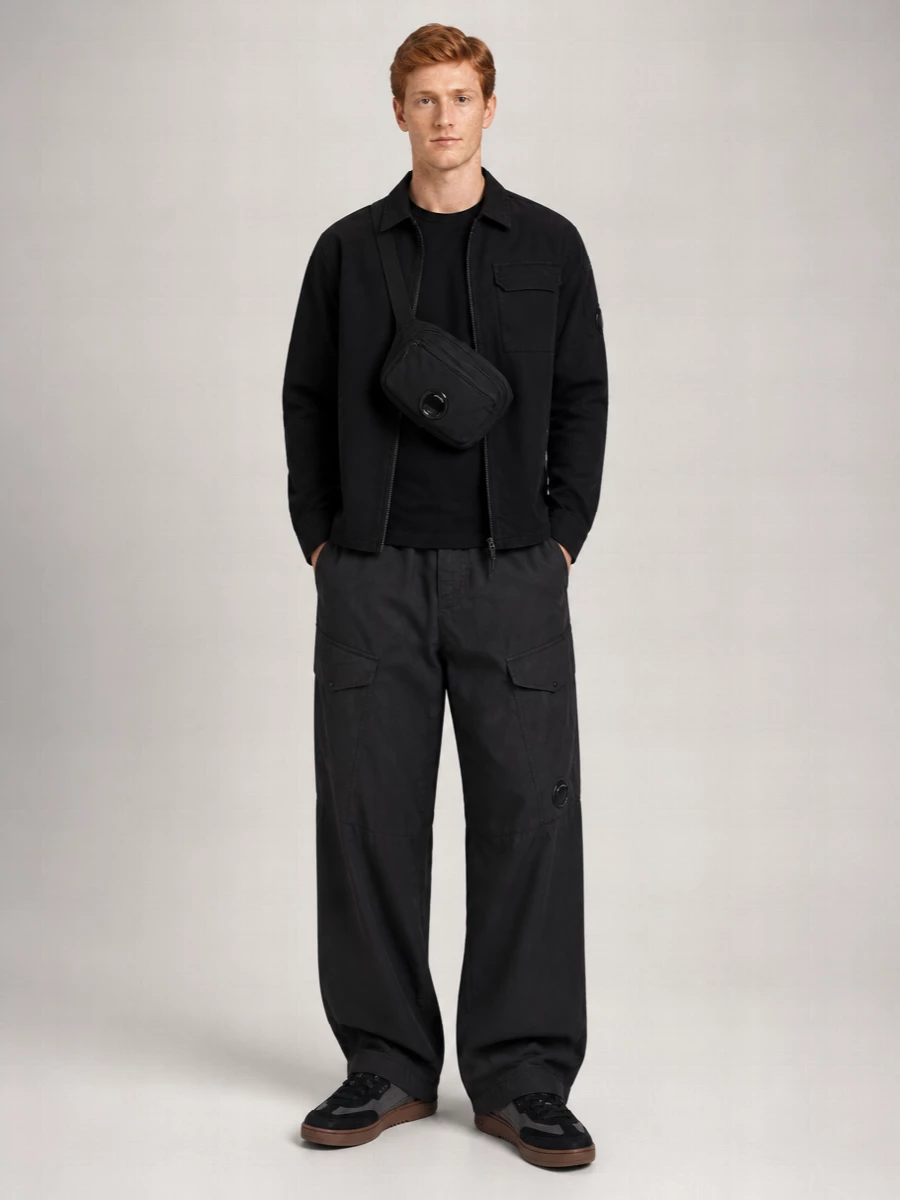 C.p. Company Zippered Shirt With Chest Pocket And Long Sleeves