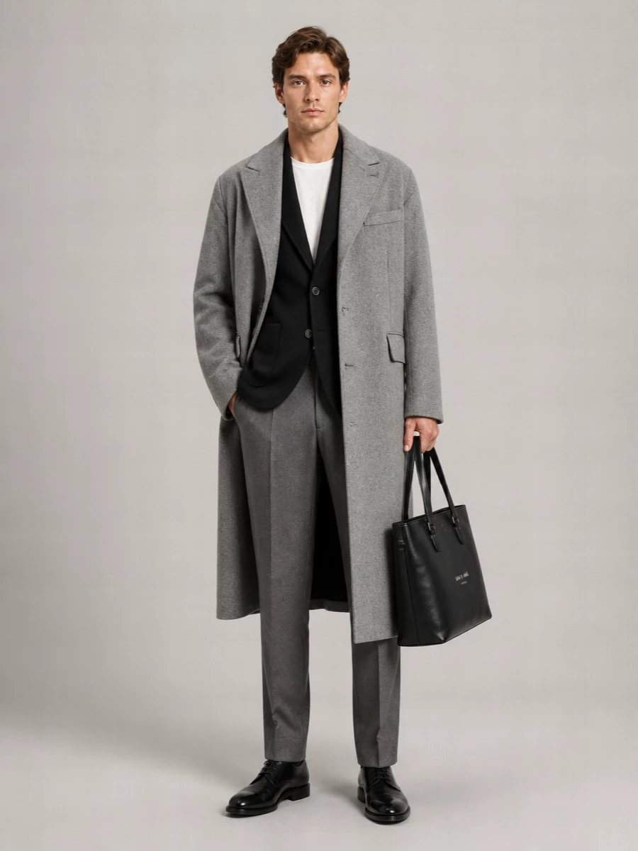 Dolce&Gabbana Wool Blend Loose Fit Single Breasted Coat