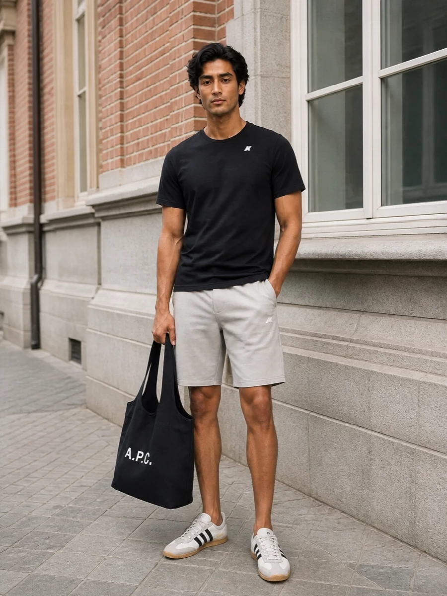 K way minimalist sport outfit adidas sneakers