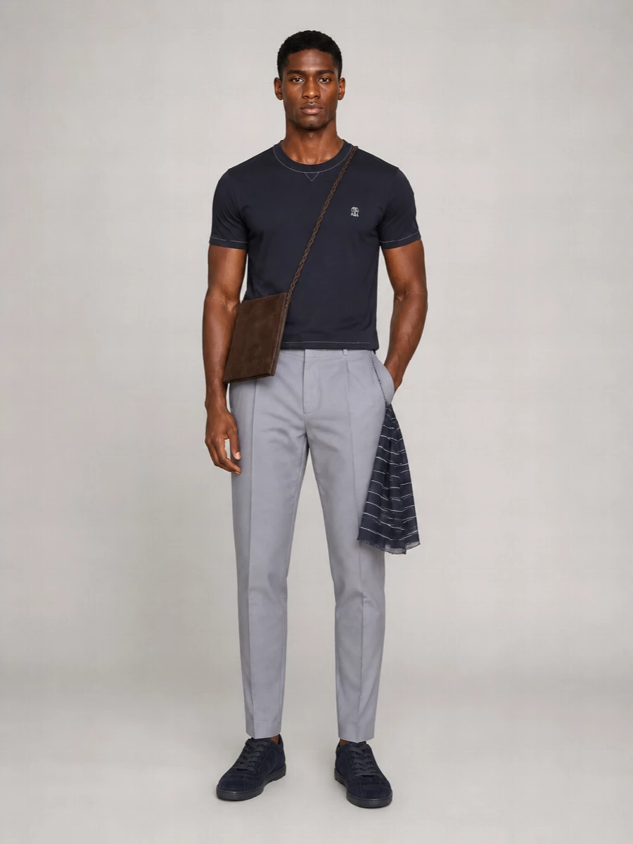 Brunello Cucinelli Wool Pinstripe Scarf