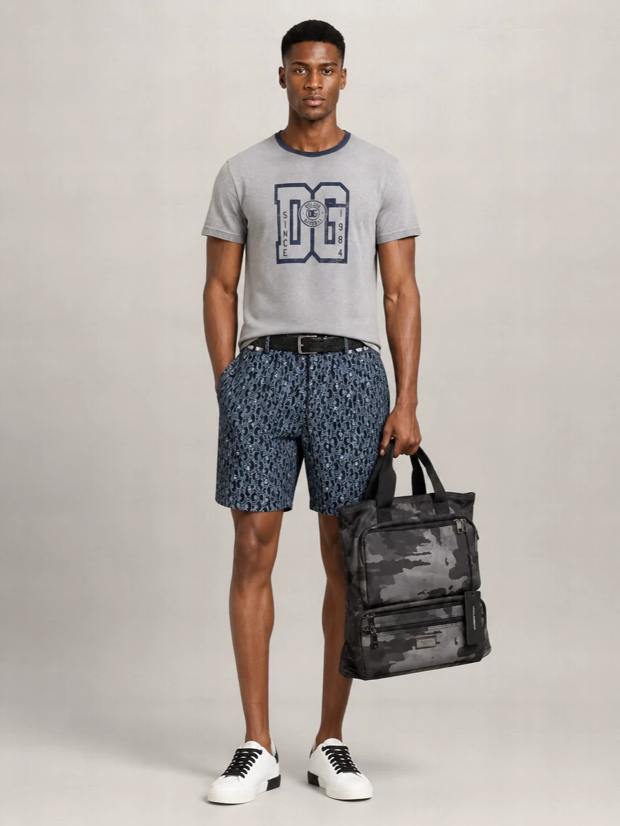 Dolce&Gabbana Cotton Logo Print Crew Neck T-Shirt