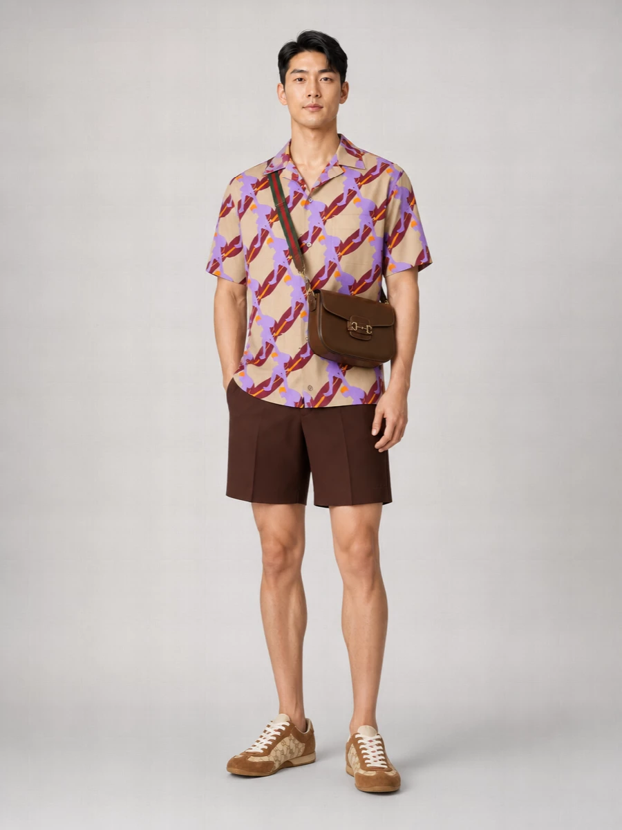 Gucci Printed Cotton Relaxed-Fit Short-Sleeve Bowling Shirt