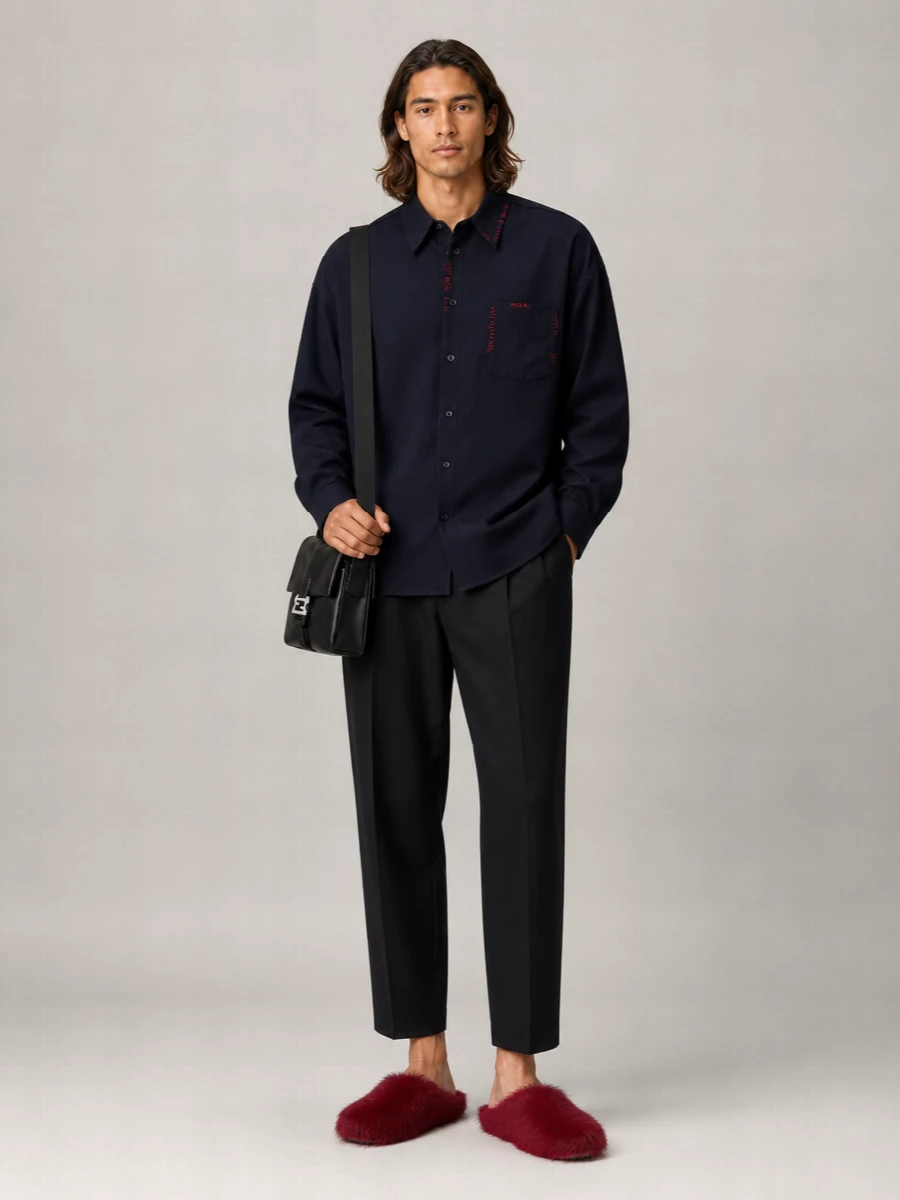 Marni Calf Hair Slippers