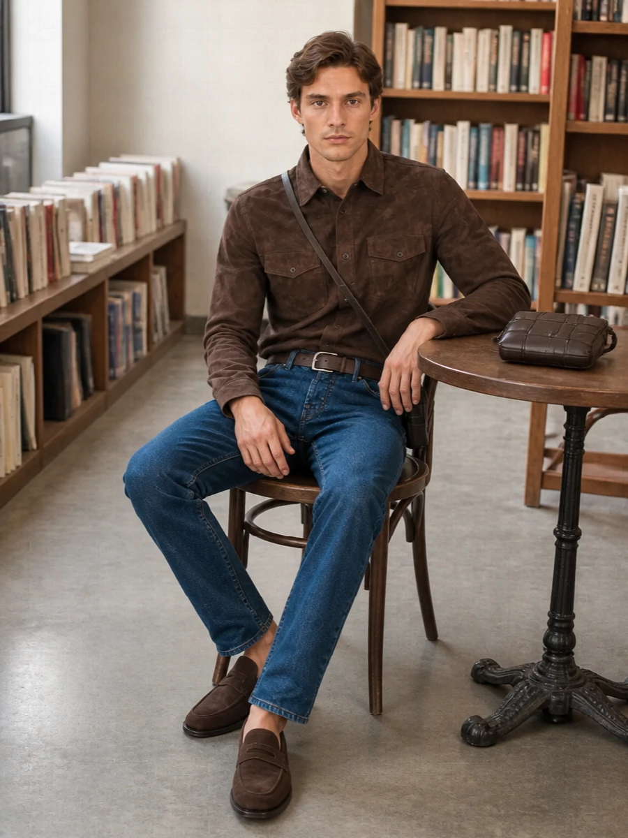 Jacob cohen jeans suede overshirt loafers